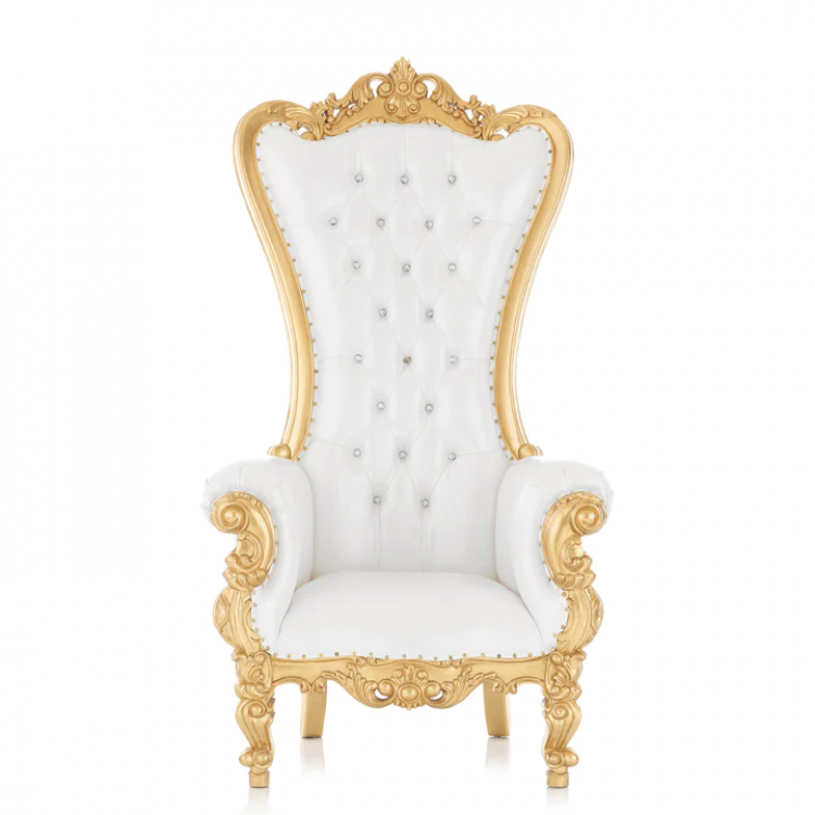 Single Throne White & Gold