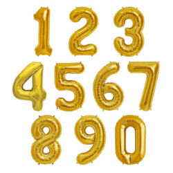 GOLD NUMBER BALLOONS