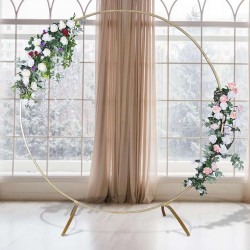 7.5 Ft Round Gold Metal Wedding